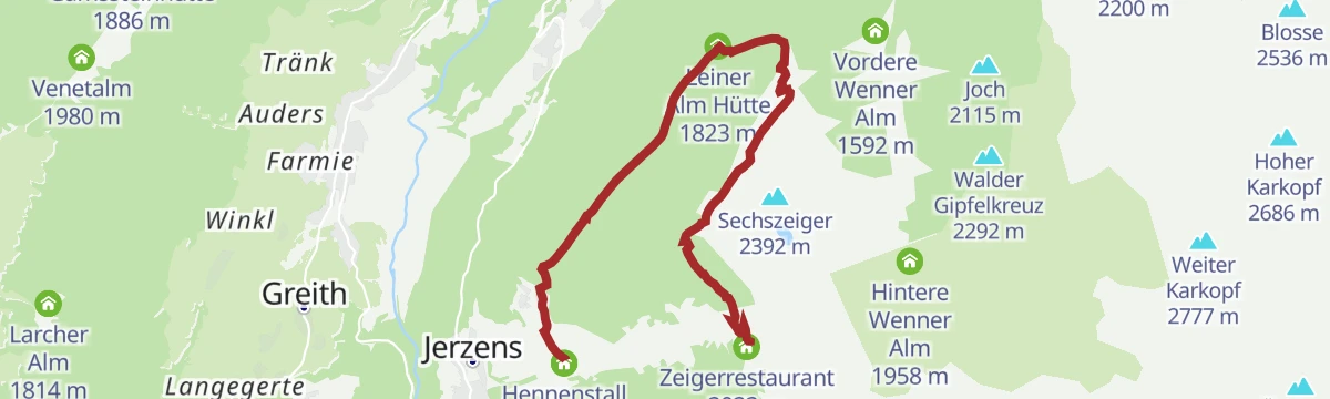 Route map: Herbstwanderung am Hochzeiger